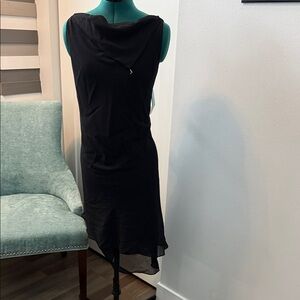 Virgo Asymmetrical Black Dress